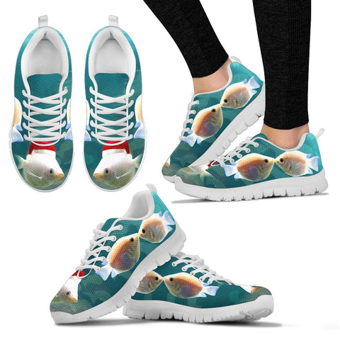 Kissing Gourami Fish Print Christmas Running Shoes For Women- Free Shipping