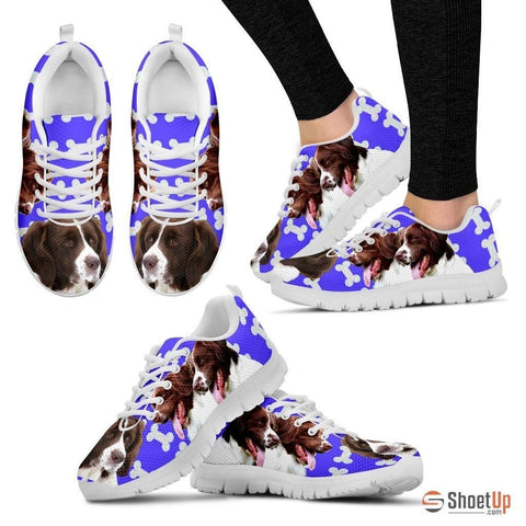 Drentsche Patrijshond Dog Print (Black/White) Running Shoes For Women-Free Shipping