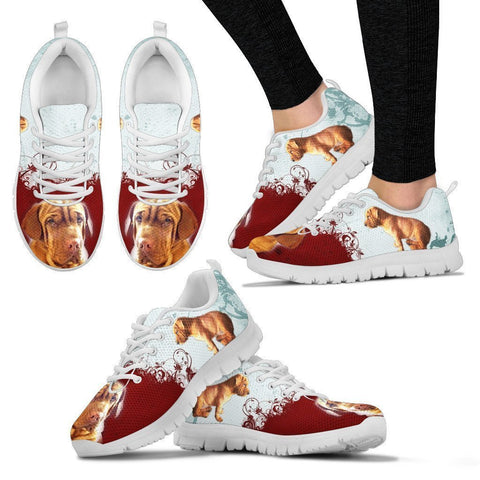Shar Pei Basset Print Sneakers For Women- Express Shipping