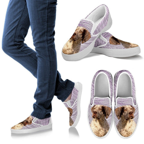 Braque du Bourbonnais Dog Print Slip Ons For Women-Express Shipping