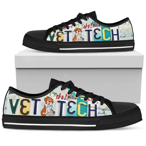 "Vet Tech" License Plate Low Top Shoes for the Veterinarian Technician - Men