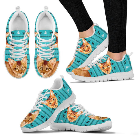 Abyssinian Cat Christmas Running Shoes For Women- Free Shipping