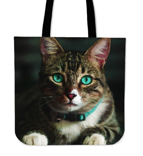 Emerald Eye Cat Tote Bag