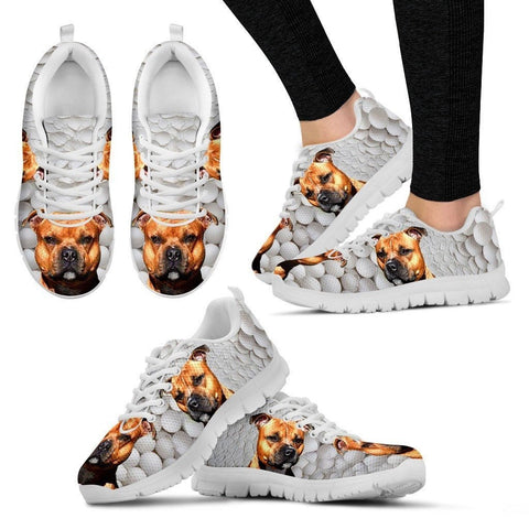 Amazing Staffordshire Bull Terrier Print Running Shoes For Women-Express Shipping-Designed By Camilla Sanner