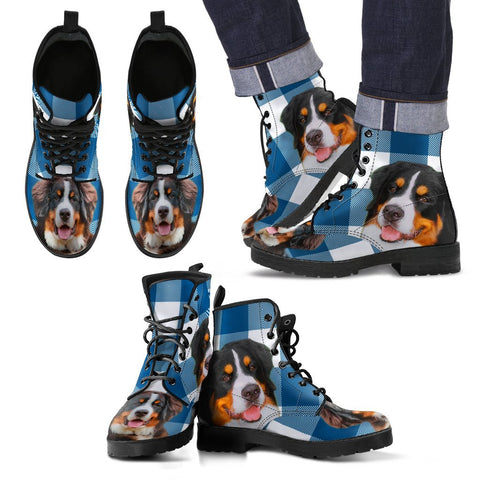 New Bernese Mountain Dog Print Boots For Men- Free Shipping
