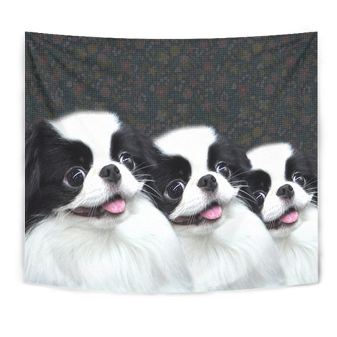 Cute Japanese Chin Dog Print Tapestry-Free Shipping