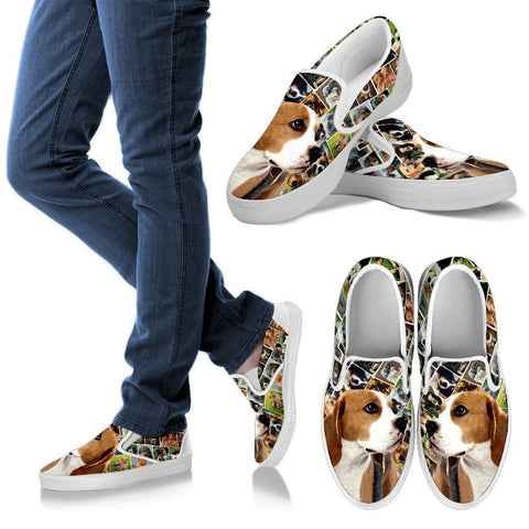 Amazing Beagle Dog Print Slip Ons For Women-Express Shipping