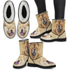 Chow Chow Print Faux Fur Boots For Women-Free Shipping