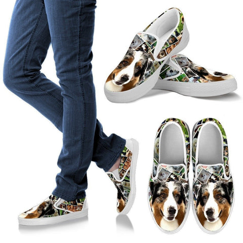 Amazing Australian Shepherd Dog Print Slip Ons For Women-Express Shipping