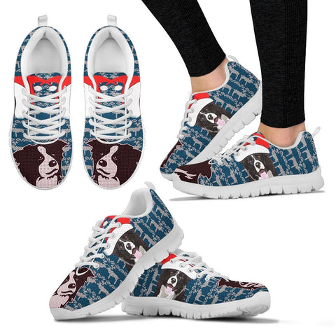 Border Collie Dog Print Christmas Running Shoes For Women-Free Shipping