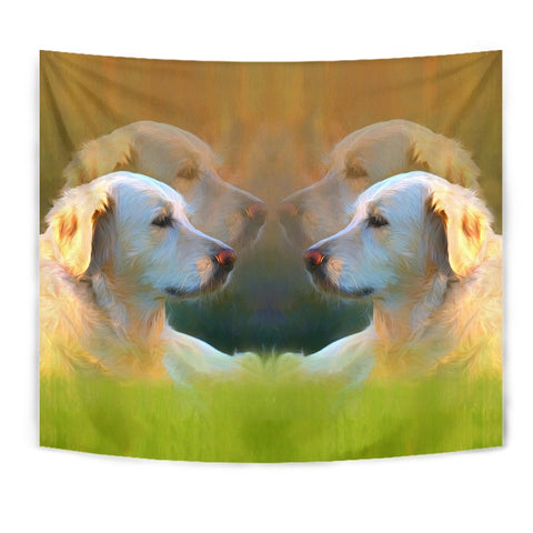 Golden Retriever Dog Oil Painting Print Tapestry-Free Shipping