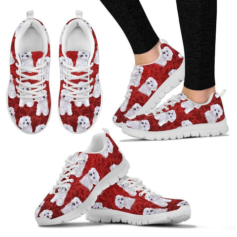 Bichon Frise Pattern Print Sneakers For Women- Express Shipping