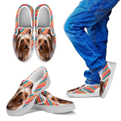 Silky Terrier Print Slip Ons For Kids- Express Shipping