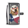 Golden Retriever With Glasses Print Wallet Case-Free Shipping-TX State