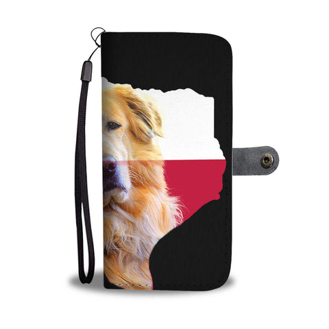 Golden Retriever Dog On Black Print Wallet Case-Free Shipping-Tx State