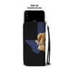 Golden Retriever Dog On Black Print Wallet Case-Free Shipping-Tx State