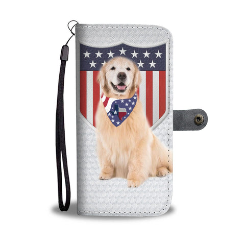 Cute Golden Retriever Print Wallet Case-Free Shipping-TX State