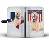 Cute Golden Retriever Print Wallet Case-Free Shipping-TX State