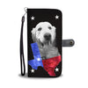 Golden Retriever On Black Print Wallet Case- Free Shipping-TX State