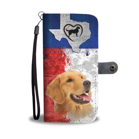 Lovely Golden Retriever Print Wallet Case- Free Shipping-TX State