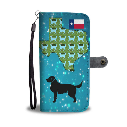 Golden Retriever Pattern Print Wallet Case-Free Shipping-TX State