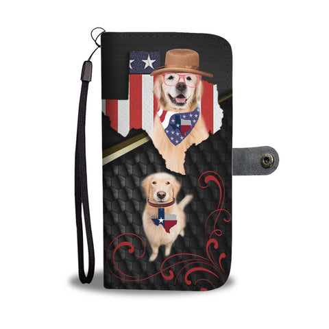 Cute Golden Retriever Print Wallet Case-Free Shipping-TX State