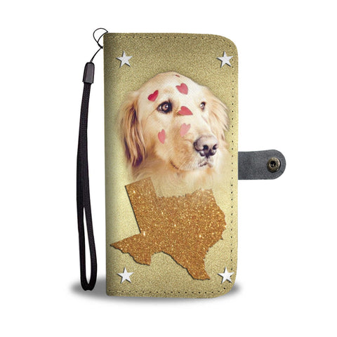 Lovely Golden Retriever Print Wallet Case- Free Shipping-TX State