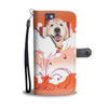 Golden Retriever Print On Flowing Shapes Wallet Case-Free Shipping-TX State