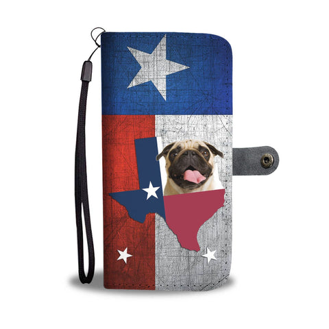 Lovely Pug Print Wallet Case- Free Shipping-TX State