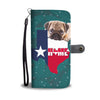 Cute Pug Dog Print Wallet Case-Free Shipping-TX State