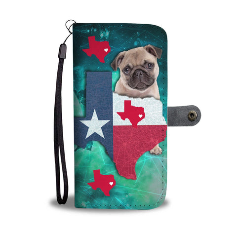 Awesome Pug Dog Print Wallet Case-Free Shipping-TX State