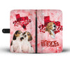 Beagle On Pink Print Wallet Case- Free Shipping-TX State