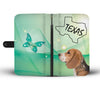 Beagle Butterfly Print Wallet Case-Free Shipping-TX State