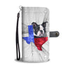 Lovely Boston Terrier Print Wallet Case- Free Shipping-TX State