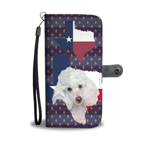 Cute Poodle Dog Print Wallet Case-Free Shipping-TX State