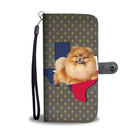 Cute Pomeranian Dog Print Wallet Case-Free Shipping-TX State