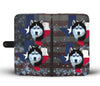 Siberian Husky Dog Print Wallet Case-Free Shipping-TX State