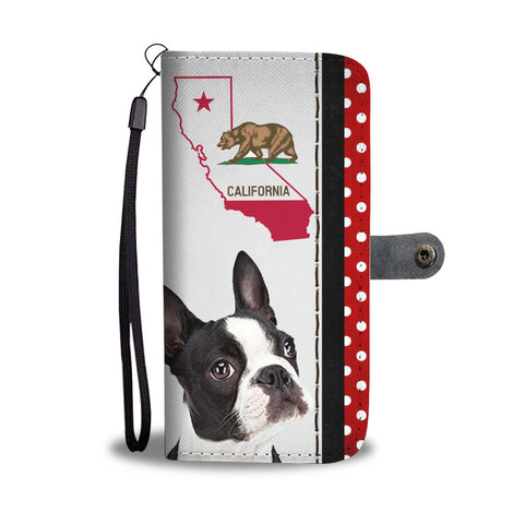 Boston Terrier Print Wallet Case-Free Shipping-CA State