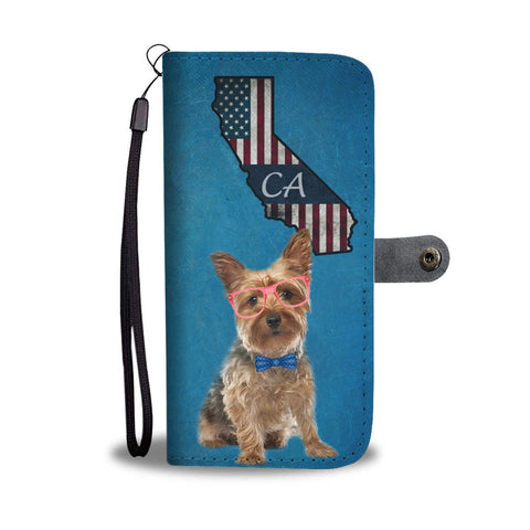 Yorkshire Terrier Print Wallet Case-Free Shipping-CA State