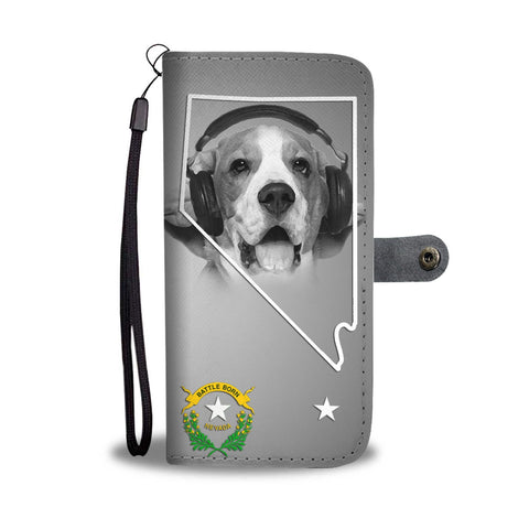 Beagle On White Print Wallet Case- Free Shipping-NV State