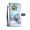 Pug Dog Print Wallet Case-Free Shipping-NY State