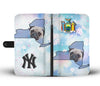 Pug Dog Print Wallet Case-Free Shipping-NY State