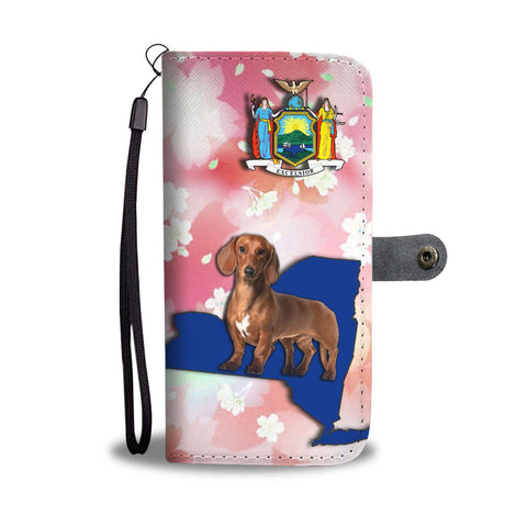 Cute Dachshund Dog Print Wallet Case-Free Shipping-NY State