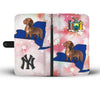 Cute Dachshund Dog Print Wallet Case-Free Shipping-NY State