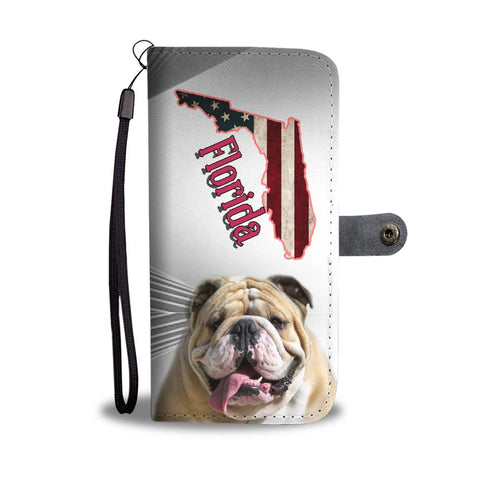 Bulldog Print Wallet Case-Free Shipping-FL State