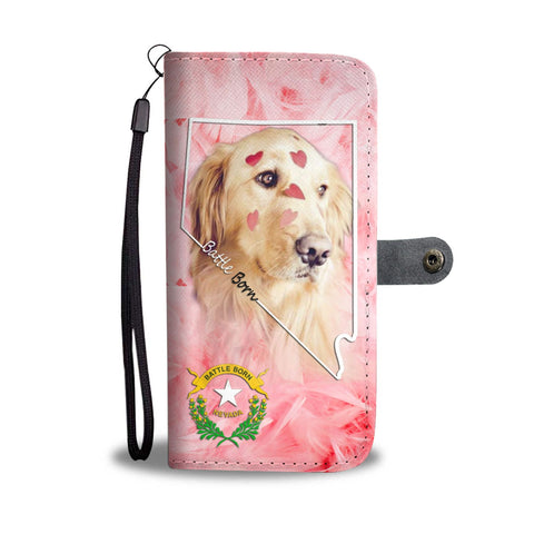 Golden Retriever Print Wallet Case- Free Shipping-NV State