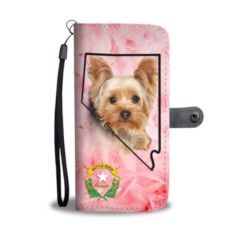 Yorkshire Terrier On Pink Print Wallet Case-Free Shipping- NV State
