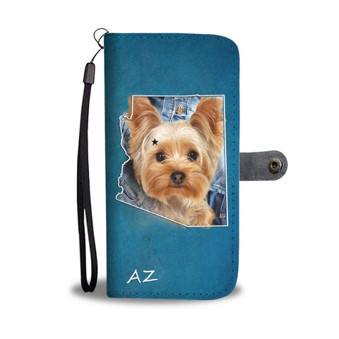 Cute Yorkshire Terrier Print Wallet Case-Free Shipping- AZ State