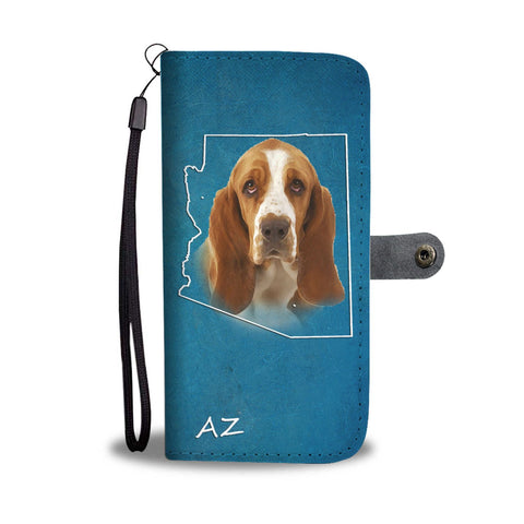 Cute Basset Hound Print Wallet Case- Free Shipping-AZ State