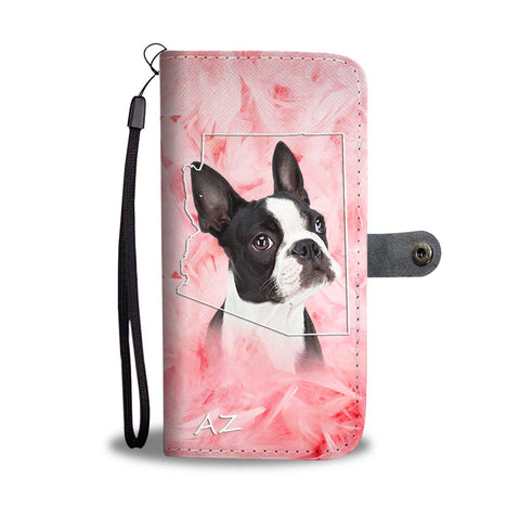 Lovely Boston Terrier Print Wallet Case- Free Shipping- AZ State